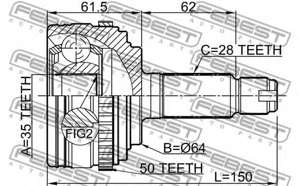 ШРУС FEBEST 0310-RBA50 ШРУС FEBEST 0310-RBA50