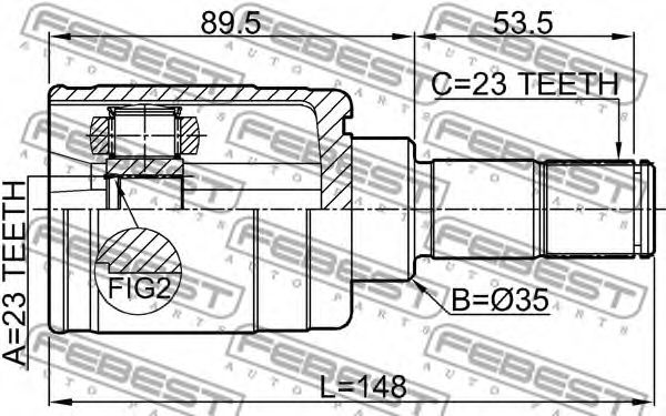 ШРУС FEBEST 0311-HRV4WDLH ШРУС FEBEST 0311-HRV4WDLH