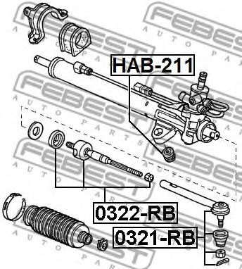 Рулевая тяга FEBEST 0322-RB Рулевая тяга FEBEST 0322-RB