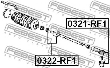 Рулевая тяга FEBEST 0322-RF1 Рулевая тяга FEBEST 0322-RF1