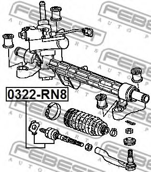 Рулевая тяга FEBEST 0322-RN8 Рулевая тяга FEBEST 0322-RN8