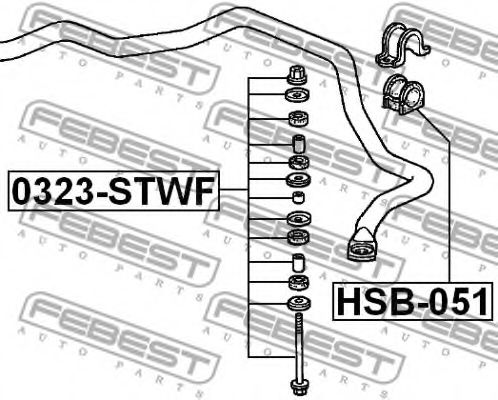 Стойка стабилизатора FEBEST 0323-STWF Стойка стабилизатора FEBEST 0323-STWF
