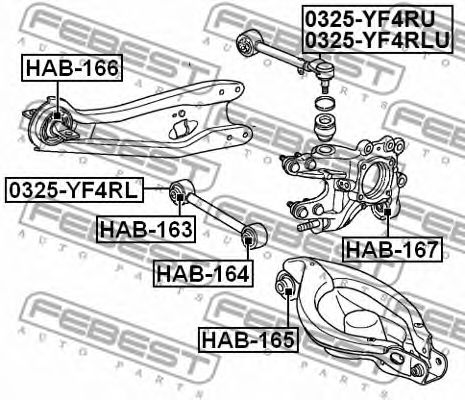Рычаг подвески FEBEST 0325-YF4RL Рычаг подвески FEBEST 0325-YF4RL