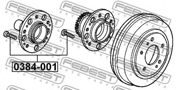 Шпилька крепления колеса FEBEST 0384-001 Шпилька крепления колеса FEBEST 0384-001