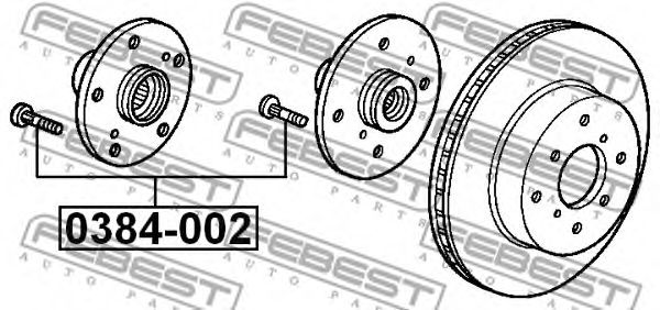 Шпилька крепления колеса FEBEST 0384-002 Шпилька крепления колеса FEBEST 0384-002