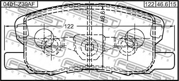 Тормозные колодки FEBEST 0401-Z39AF Тормозные колодки FEBEST 0401-Z39AF