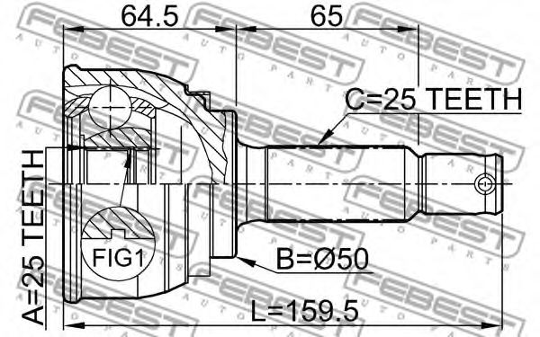 ШРУС FEBEST 0410-006 ШРУС FEBEST 0410-006