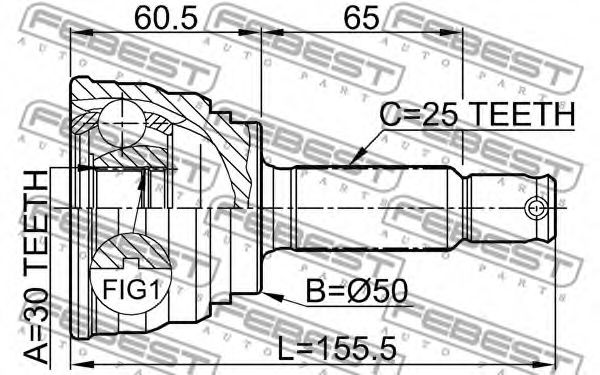 ШРУС FEBEST 0410-007 ШРУС FEBEST 0410-007