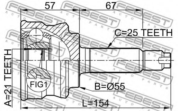 ШРУС FEBEST 0410-043 ШРУС FEBEST 0410-043