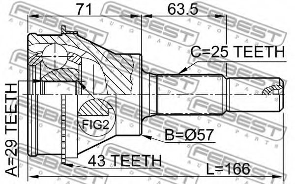 ШРУС FEBEST 0410-CU20RA43 ШРУС FEBEST 0410-CU20RA43
