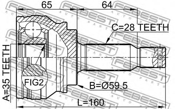 ШРУС FEBEST 0410-CW5 ШРУС FEBEST 0410-CW5