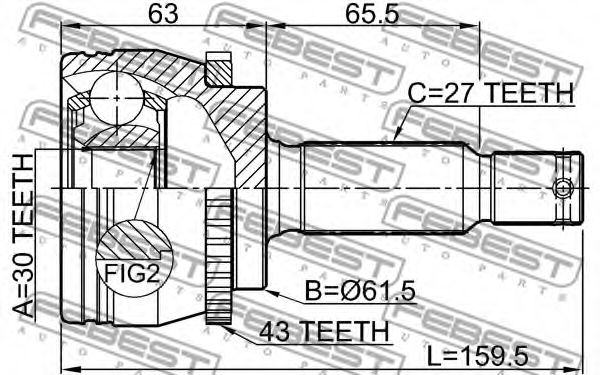 ШРУС FEBEST 0410-D81WA43 ШРУС FEBEST 0410-D81WA43