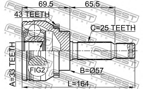 ШРУС FEBEST 0410-DJ24A43 ШРУС FEBEST 0410-DJ24A43