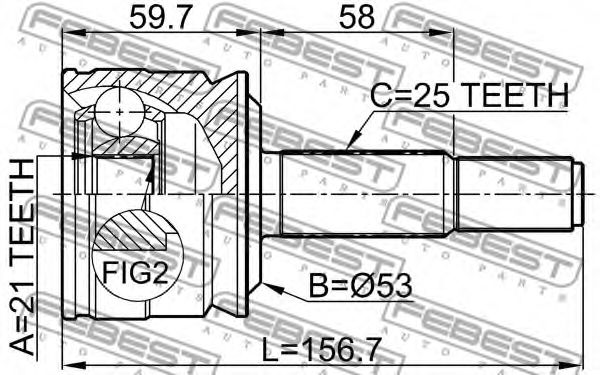 ШРУС FEBEST 0410-Z36 ШРУС FEBEST 0410-Z36