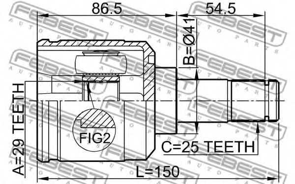 ШРУС FEBEST 0411-CS13RH ШРУС FEBEST 0411-CS13RH