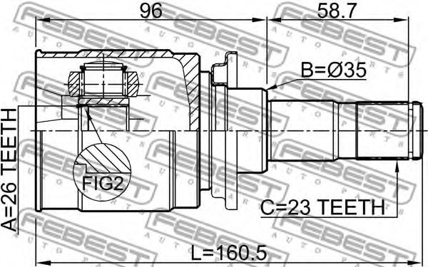 ШРУС FEBEST 0411-CWR ШРУС FEBEST 0411-CWR