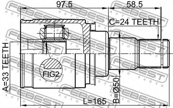 ШРУС FEBEST 0411-CY3MTLH ШРУС FEBEST 0411-CY3MTLH