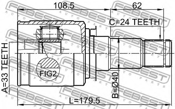 ШРУС FEBEST 0411-CY3MTRH ШРУС FEBEST 0411-CY3MTRH