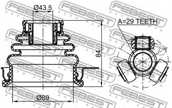 ШРУС FEBEST 0411-DALH ШРУС FEBEST 0411-DALH
