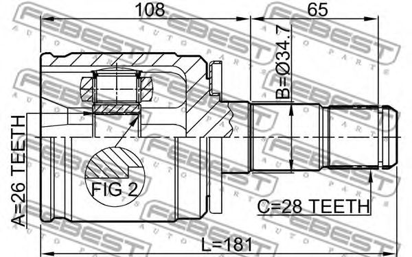 ШРУС FEBEST 0411-K94LH ШРУС FEBEST 0411-K94LH