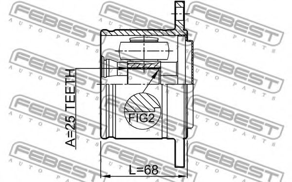 ШРУС FEBEST 0411-V43RH ШРУС FEBEST 0411-V43RH