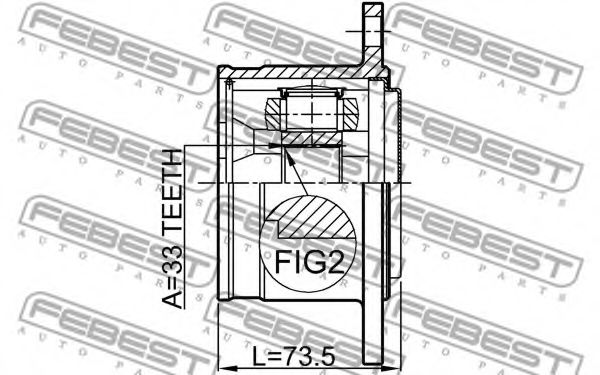 ШРУС FEBEST 0411-V75RH ШРУС FEBEST 0411-V75RH