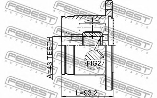 ШРУС FEBEST 0411-V75RR ШРУС FEBEST 0411-V75RR