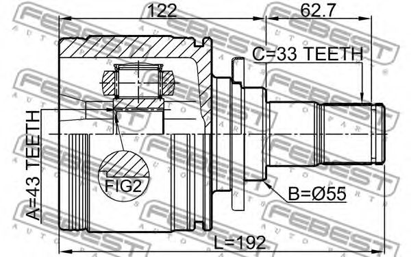 ШРУС FEBEST 0411-V97WLHR ШРУС FEBEST 0411-V97WLHR