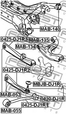 Рычаг подвески FEBEST 0425-DJ1R2 Рычаг подвески FEBEST 0425-DJ1R2