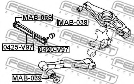 Рычаг подвески FEBEST 0425-V97 Рычаг подвески FEBEST 0425-V97