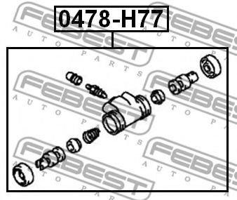 Рабочий тормозной цилиндр FEBEST 0478-H77 Рабочий тормозной цилиндр FEBEST 0478-H77