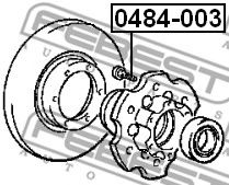 Шпилька крепления колеса FEBEST 0484-003 Шпилька крепления колеса FEBEST 0484-003