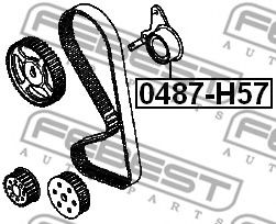 Натяжной ролик ремня ГРМ FEBEST 0487-H57 Натяжной ролик ремня ГРМ FEBEST 0487-H57