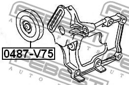 Ролик ремня генератора FEBEST 0487-V75 Ролик ремня генератора FEBEST 0487-V75