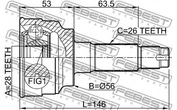 ШРУС FEBEST 0510-034 ШРУС FEBEST 0510-034