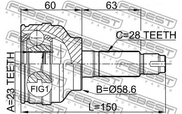 ШРУС FEBEST 0510-049 ШРУС FEBEST 0510-049