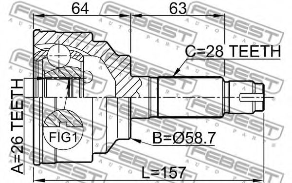 ШРУС FEBEST 0510-050 ШРУС FEBEST 0510-050