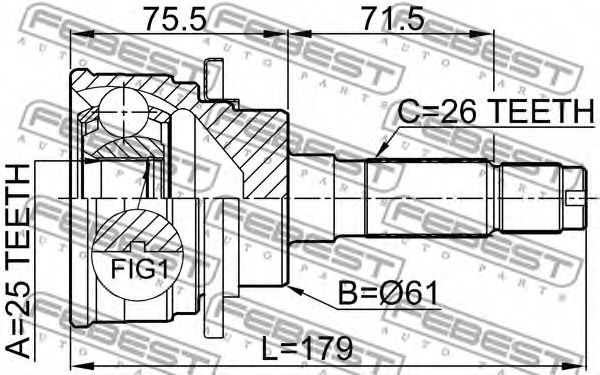 ШРУС FEBEST 0510-B25 ШРУС FEBEST 0510-B25