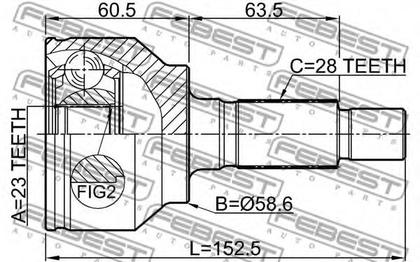 ШРУС FEBEST 0510-BLAT ШРУС FEBEST 0510-BLAT