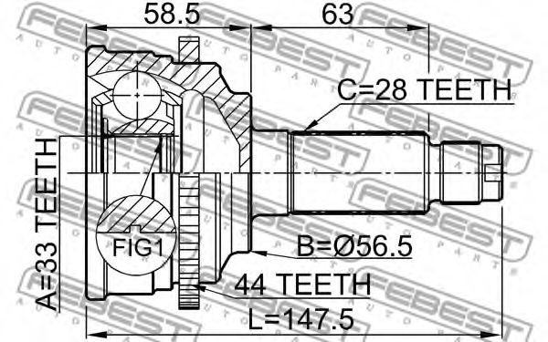 ШРУС FEBEST 0510-M6A44 ШРУС FEBEST 0510-M6A44