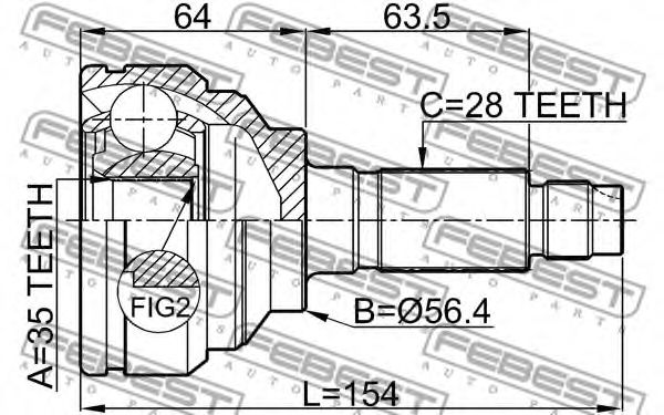 ШРУС FEBEST 0510-MPVLW3 ШРУС FEBEST 0510-MPVLW3