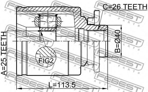 ШРУС FEBEST 0511-B25LH ШРУС FEBEST 0511-B25LH