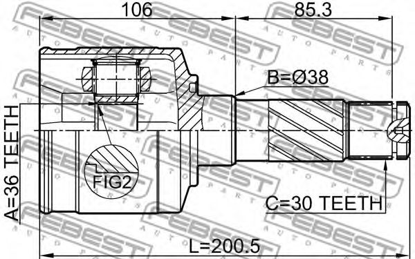 ШРУС FEBEST 0511-BT50RH ШРУС FEBEST 0511-BT50RH