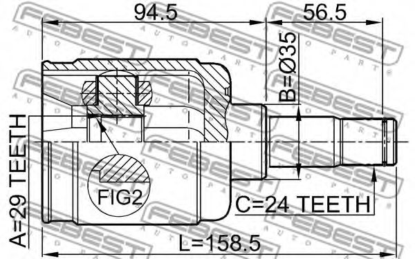 ШРУС FEBEST 0511-CPLH ШРУС FEBEST 0511-CPLH