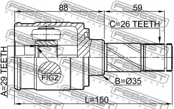 ШРУС FEBEST 0511-M2ATLH ШРУС FEBEST 0511-M2ATLH