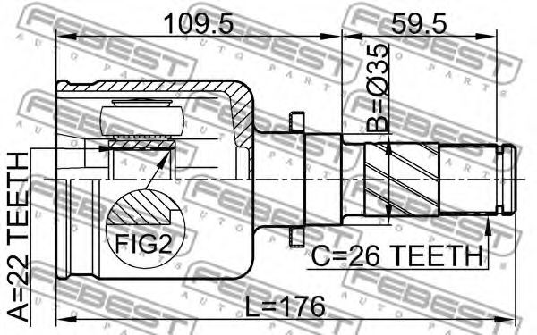 ШРУС FEBEST 0511-M316ATLH ШРУС FEBEST 0511-M316ATLH