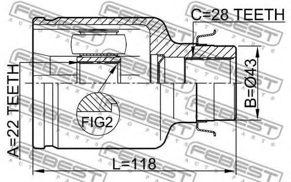 ШРУС FEBEST 0511-M316ATRH ШРУС FEBEST 0511-M316ATRH