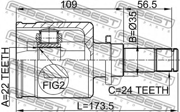 ШРУС FEBEST 0511-M316MTLH ШРУС FEBEST 0511-M316MTLH