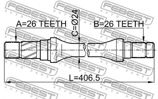 Полуось в сборе FEBEST 0512-626GD Полуось в сборе FEBEST 0512-626GD