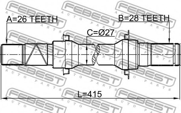 Полуось в сборе FEBEST 0512-BL16AT Полуось в сборе FEBEST 0512-BL16AT